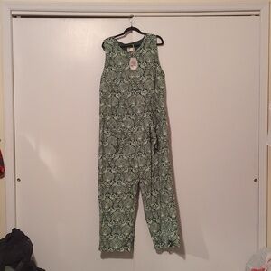 Laura Ashley x Joanie Deryn Peacock Damask Corduroy Jumpsuit
